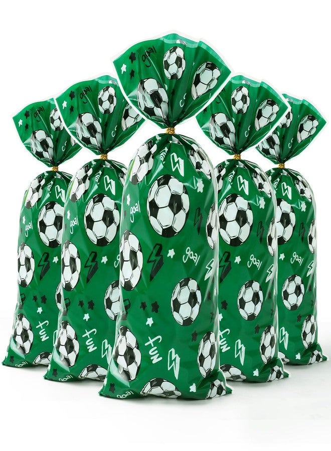 AircooL Soccer Ball Treat Bags, 120 Cellophane Bags with Twist Ties for Kids Birthday Party Favor Supplies - Image 1